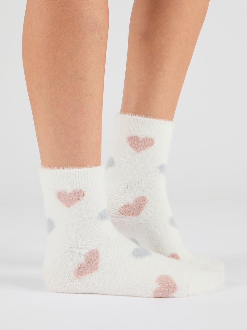 Lot de 2 paires de chaussettes de lit Thermolactyl - Damart Blanc - Kiabi