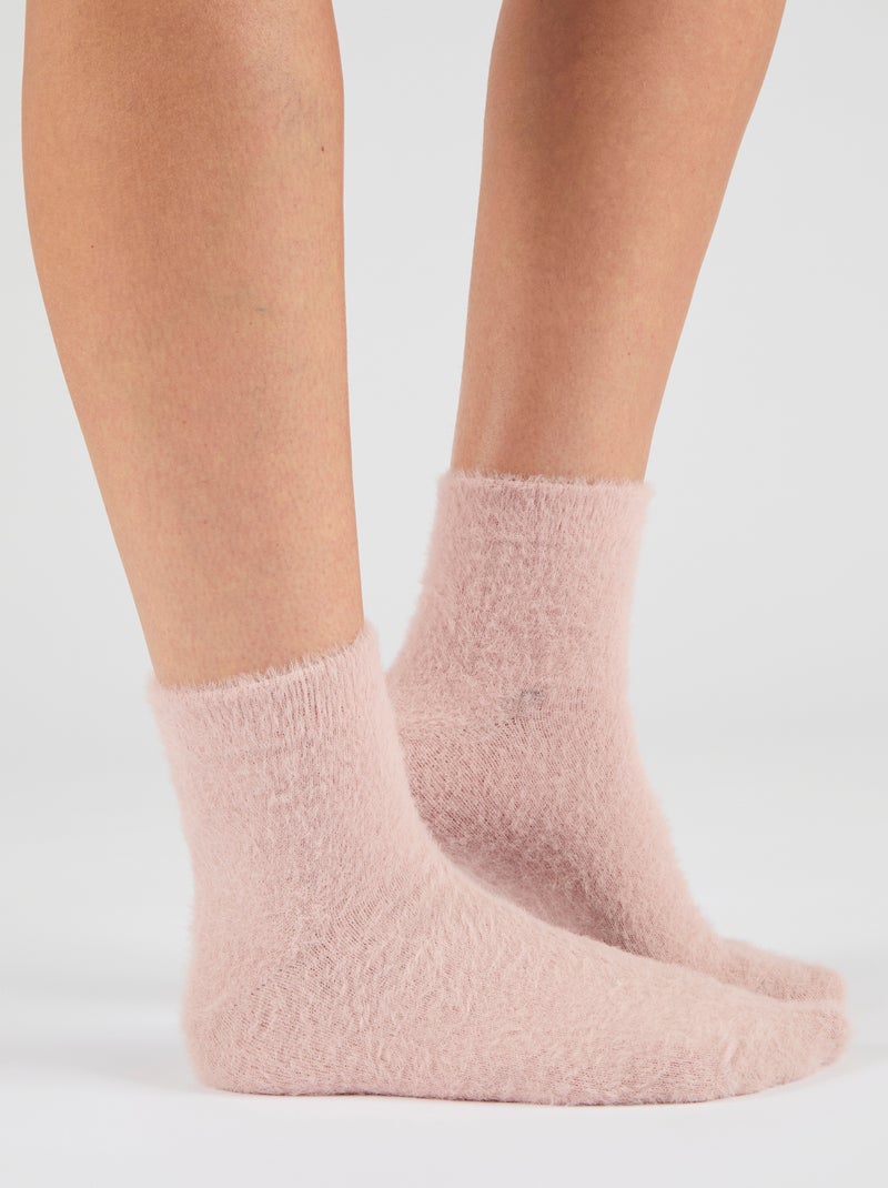 Lot de 2 paires de chaussettes de lit Thermolactyl - Damart Rose - Kiabi