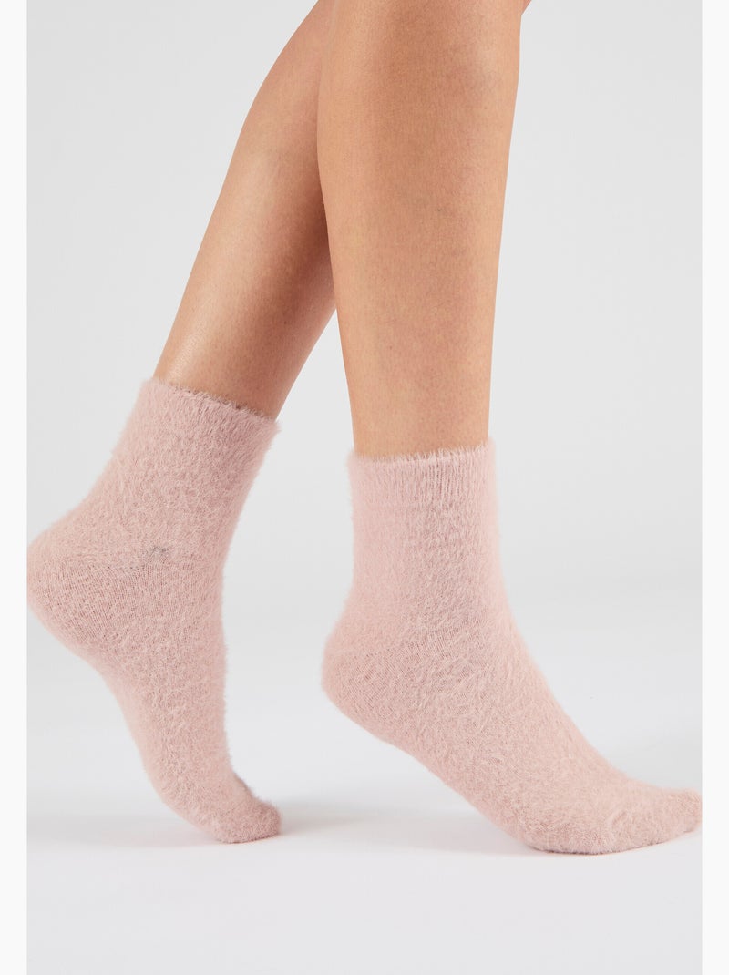 Lot de 2 paires de chaussettes de lit Thermolactyl - Damart Rose pastel - Kiabi