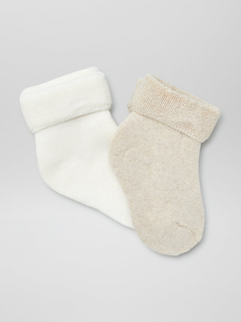Lot de 2 paires de chaussettes de naissance Blanc - Kiabi