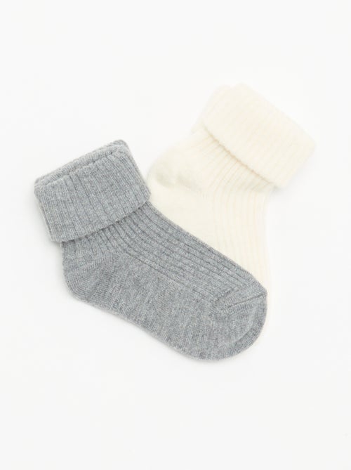 Lot de 2 paires de chaussettes de naissance - Kiabi