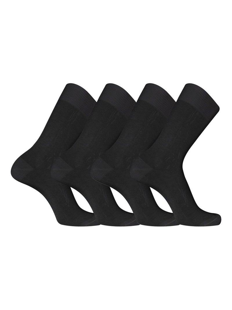 Lot de 2 Paires de chaussettes de ville en Fil d'Ecosse modèle 0110 Pierre Cardin Noir - Kiabi