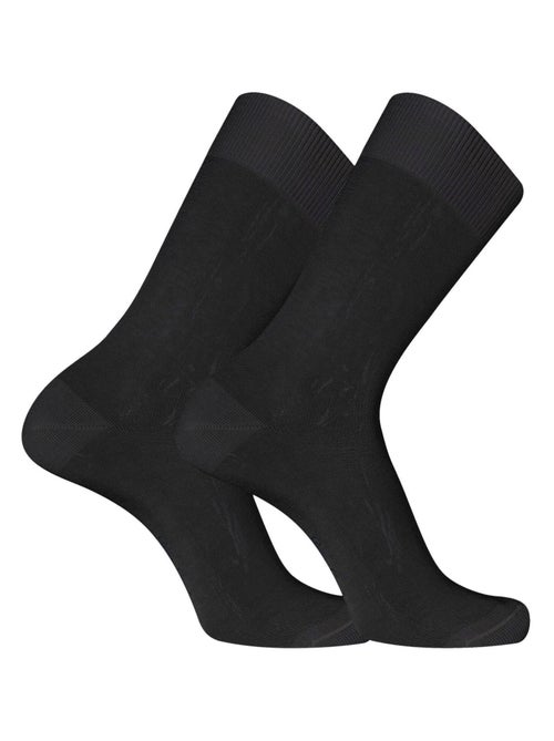 Lot de 2 Paires de chaussettes de ville en Fil d'Ecosse modèle 0110 Pierre Cardin - Kiabi