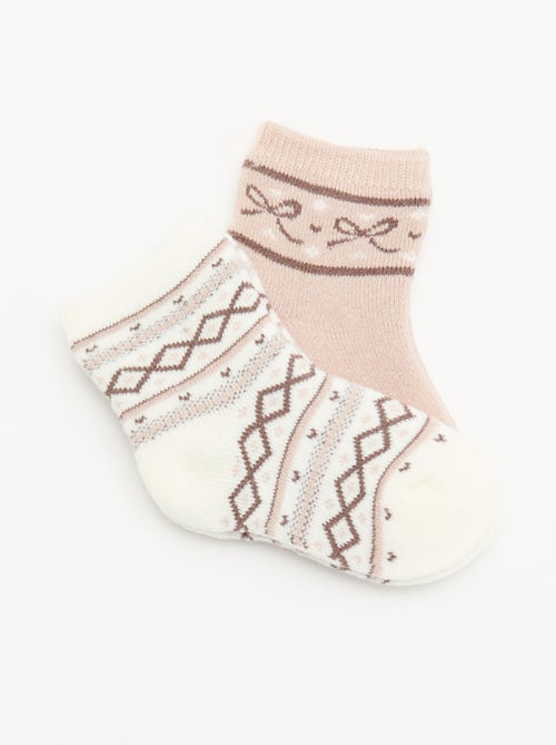 Lot de 2 paires de chaussettes doublées - Kiabi Lot de 2 paires de chaussettes doublées - Kiabi