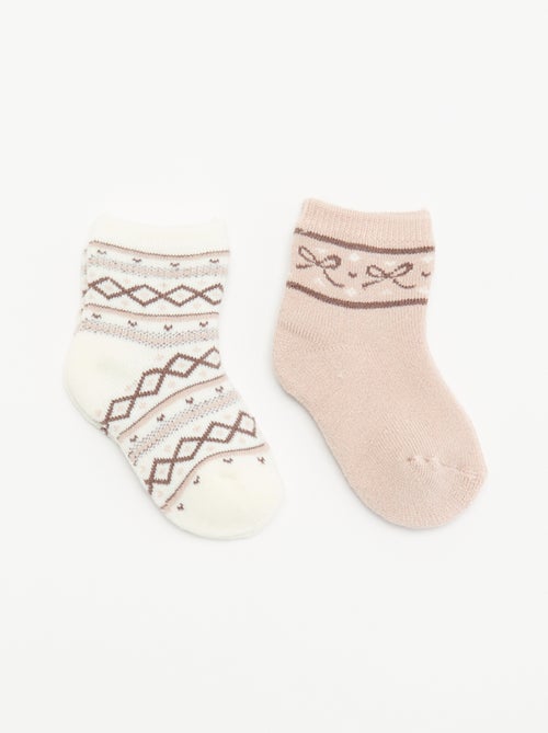 Lot de 2 paires de chaussettes doublées - Kiabi Lot de 2 paires de chaussettes doublées - Kiabi