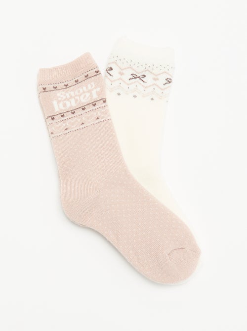 Lot de 2 paires de chaussettes doublées - Kiabi Lot de 2 paires de chaussettes doublées - Kiabi