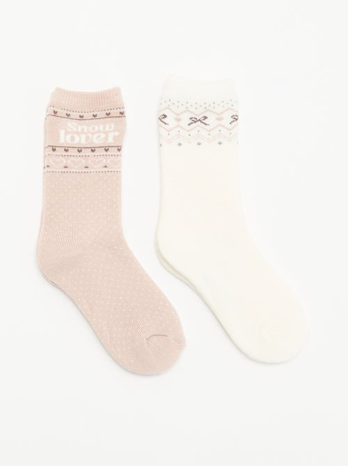Lot de 2 paires de chaussettes doublées - Kiabi Lot de 2 paires de chaussettes doublées - Kiabi
