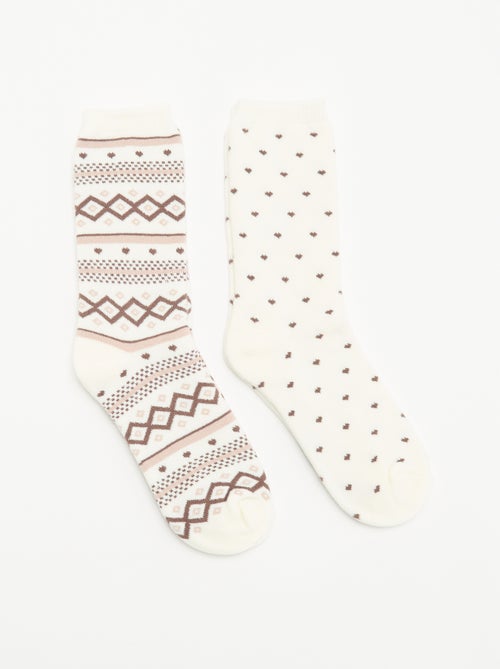 Lot de 2 paires de chaussettes doublées - Kiabi Lot de 2 paires de chaussettes doublées - Kiabi