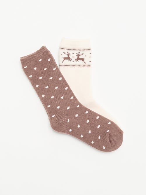 Lot de 2 paires de chaussettes doublées - Kiabi