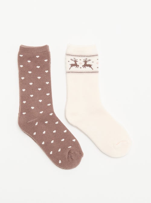 Lot de 2 paires de chaussettes doublées - Kiabi