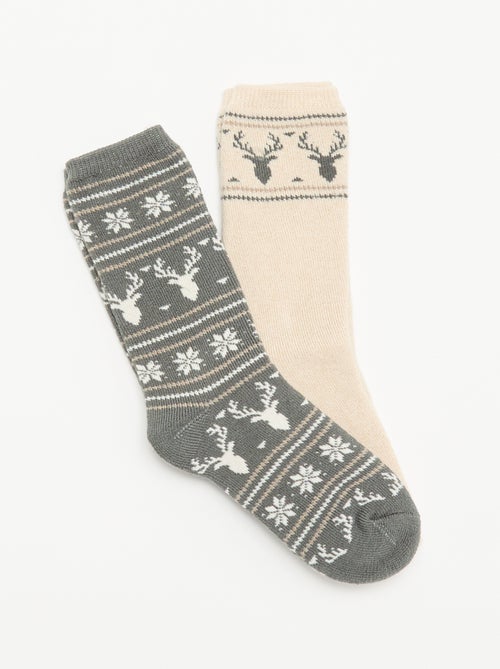 Lot de 2 paires de chaussettes doublées - Kiabi
