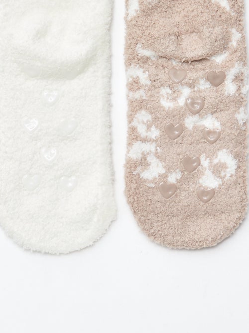 Lot de 2 paires de chaussettes doudou fantaisie - Kiabi
