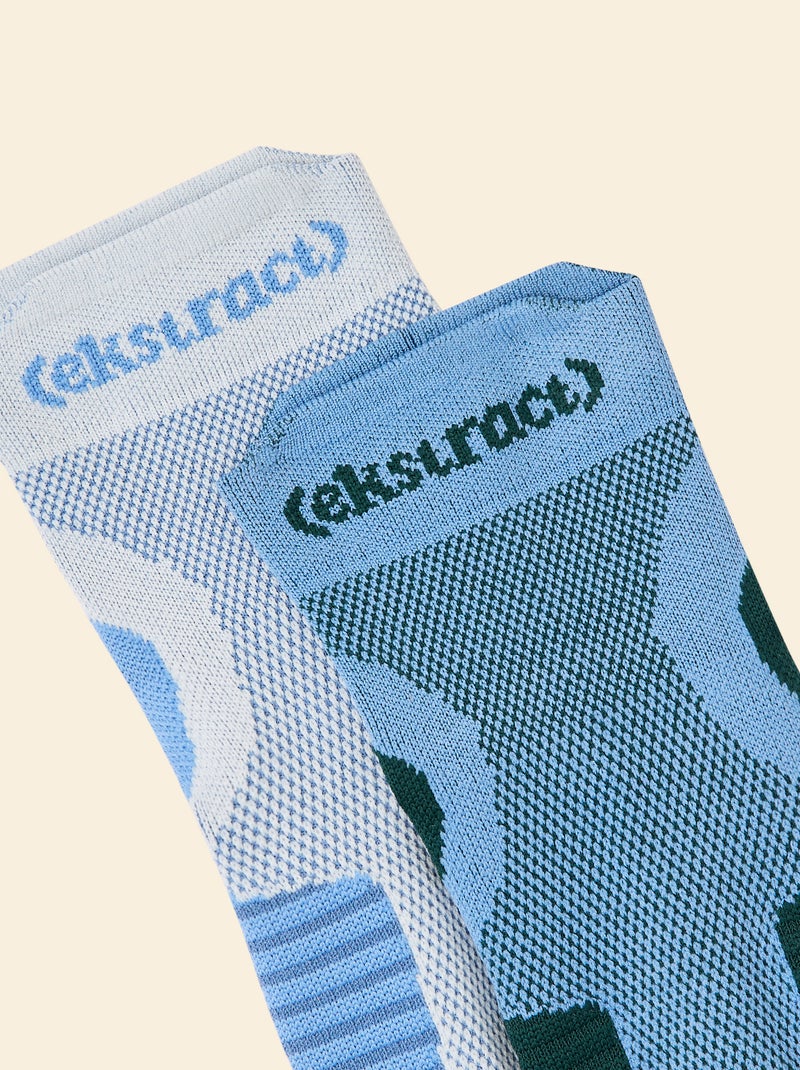 Lot de 2 paires de chaussettes (ekstract) compressives en coton Bleu - Kiabi