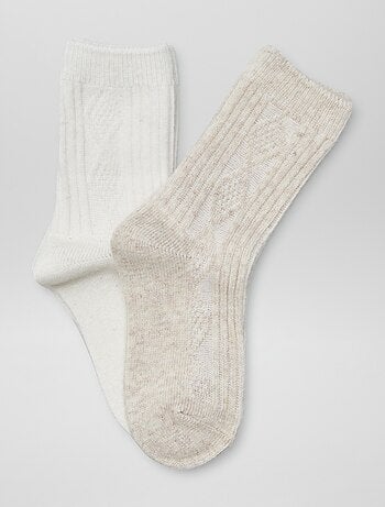 Lot de 2 paires de chaussettes en maille fantaisie