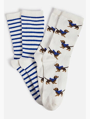 Lot de 2 paires de chaussettes fantaisie - Damart