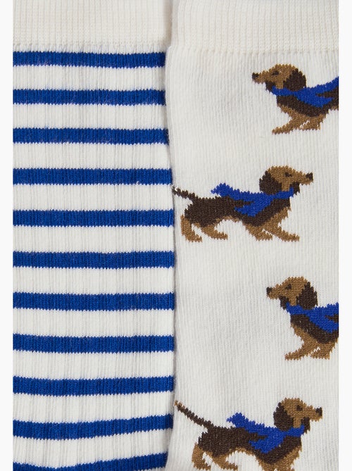 Lot de 2 paires de chaussettes fantaisie - Damart - Kiabi