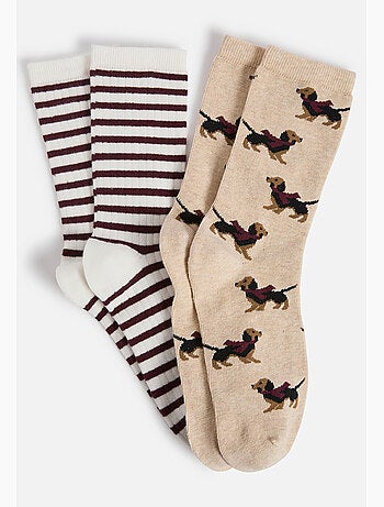 Lot de 2 paires de chaussettes fantaisie - Damart