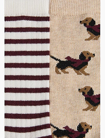 Lot de 2 paires de chaussettes fantaisie - Damart