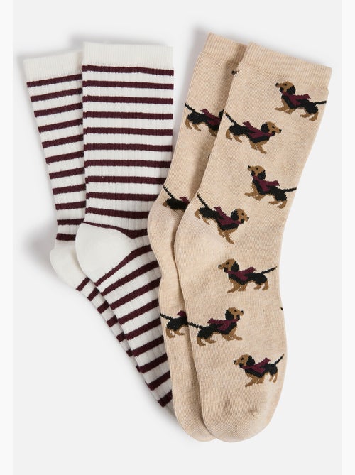 Lot de 2 paires de chaussettes fantaisie - Damart - Kiabi