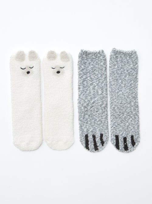 Lot de 2 paires de chaussettes fantaisie - Kiabi