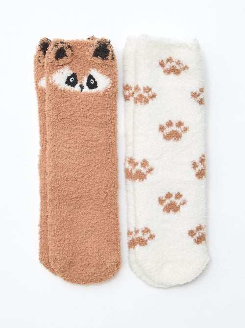 Lot de 2 paires de chaussettes fantaisie - Kiabi