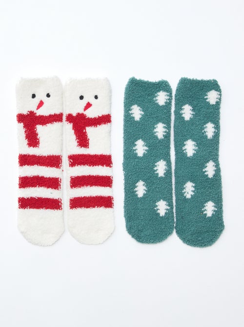 Lot de 2 paires de chaussettes fantaisie - Kiabi