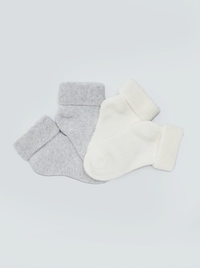 Lot de 2 paires de chaussettes Gris - Kiabi