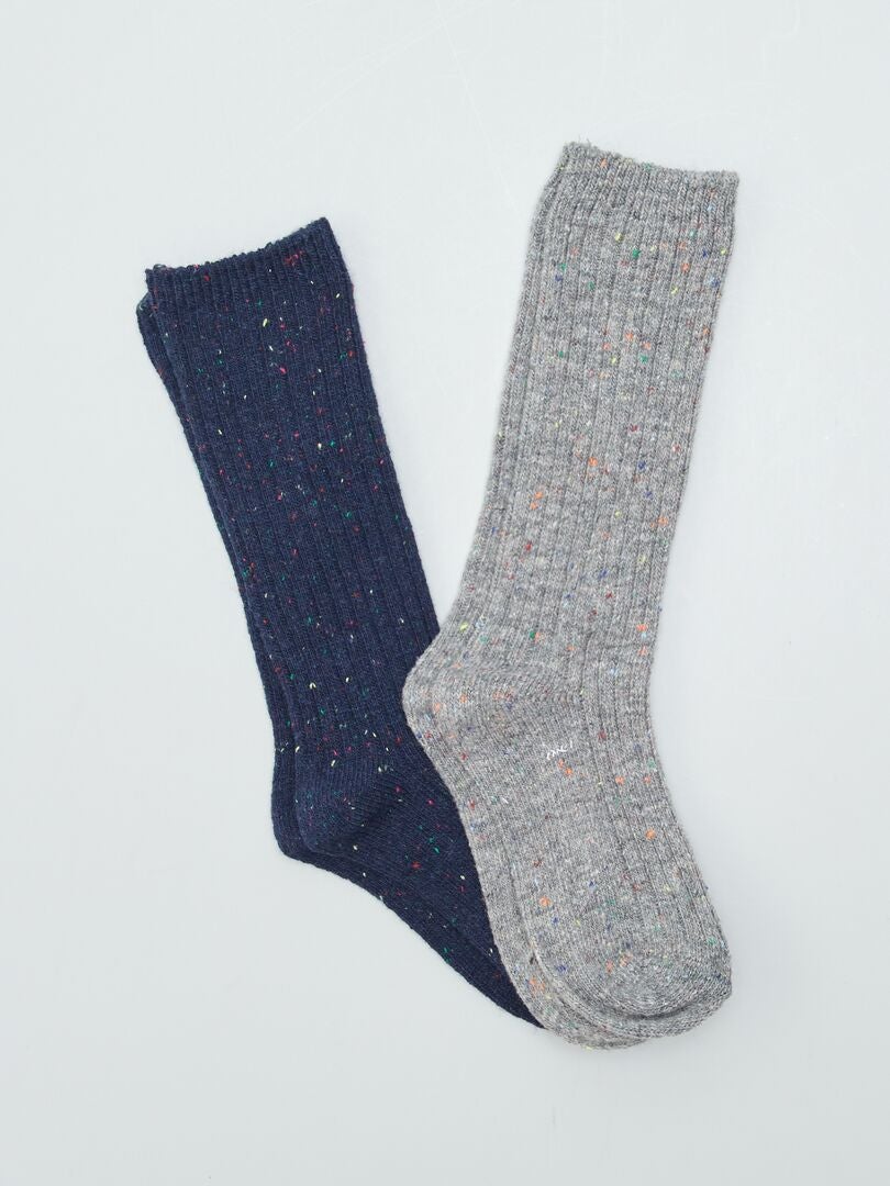 Lot de 2 paires de chaussettes GRIS - Kiabi