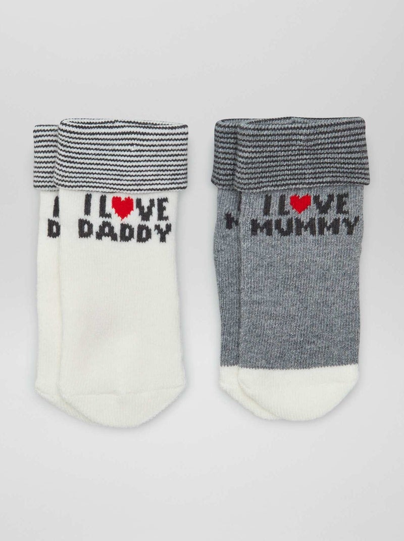 Lot de 2 paires de chaussettes Gris - Kiabi