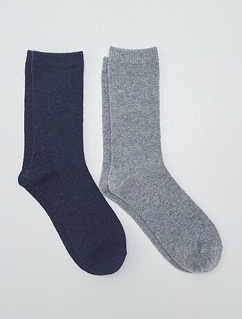 Mi-chaussettes homme gris T39/42 BLEUFORET : le lot de 2 paires à