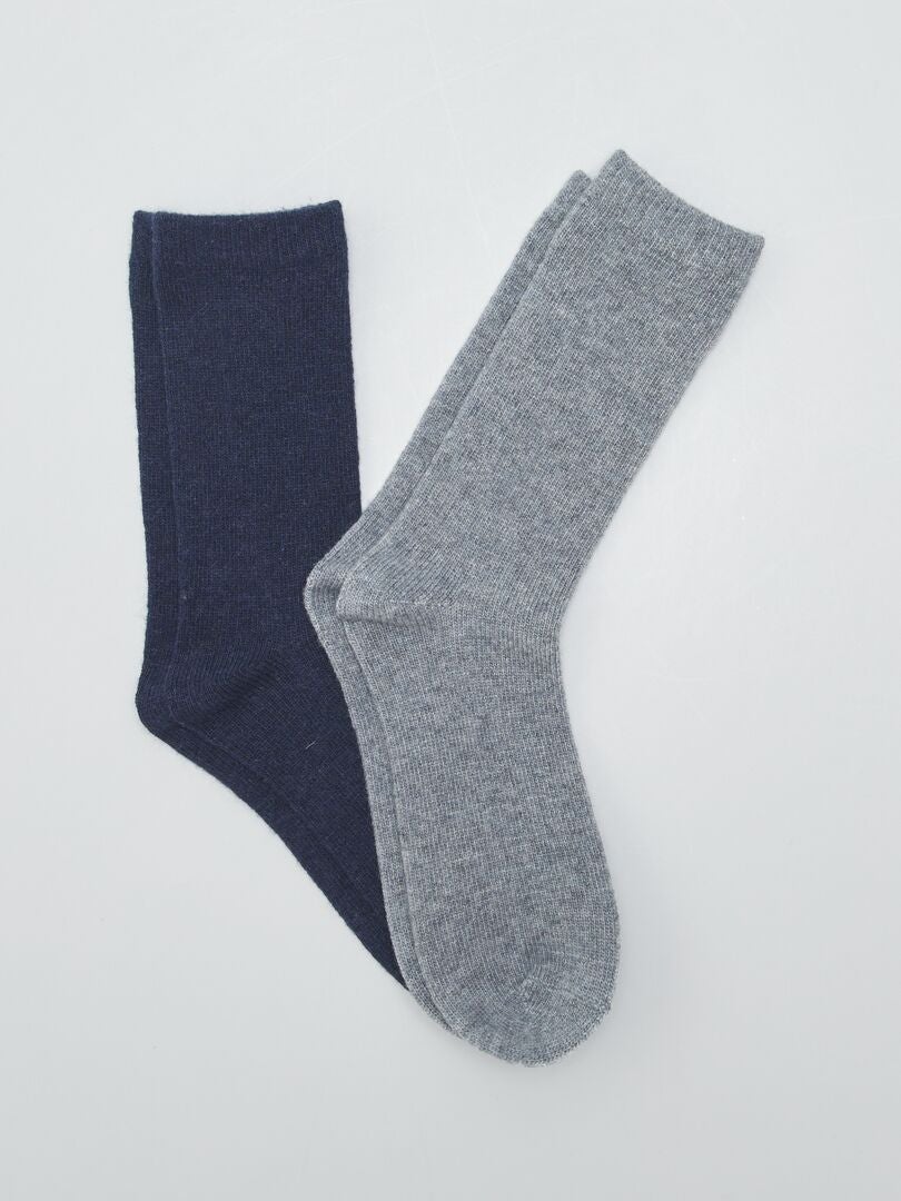 Kiabi Homme - Lot de 2 paires de chaussettes - Damier/gris - Drest