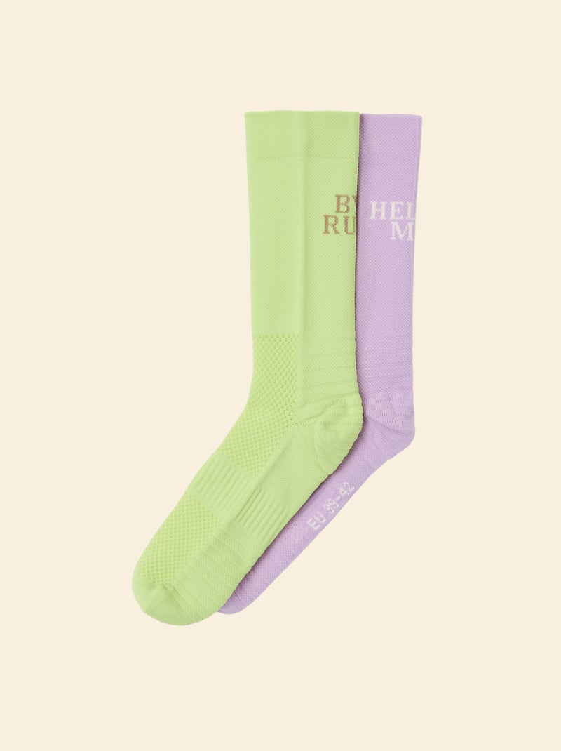 Lot de 2 paires de chaussettes hautes - (ekstract) Violet - Kiabi