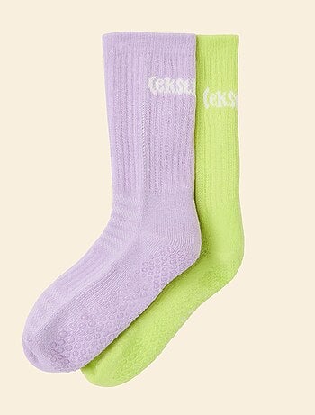 Lot de 2 paires de chaussettes hautes anti-dérapantes - (ekstract)