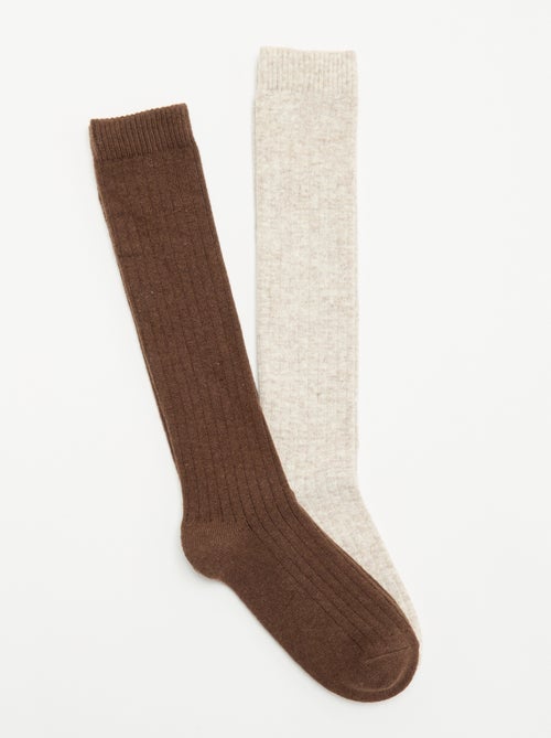 Lot de 2 paires de chaussettes hautes - Kiabi Lot de 2 paires de chaussettes hautes - Kiabi