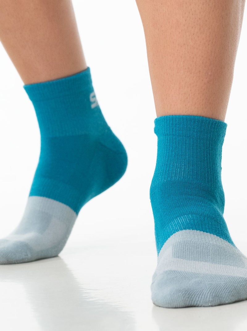 Lot de 2 paires de chaussettes homme quarter Fresh Athena Blanc Bleu - Kiabi