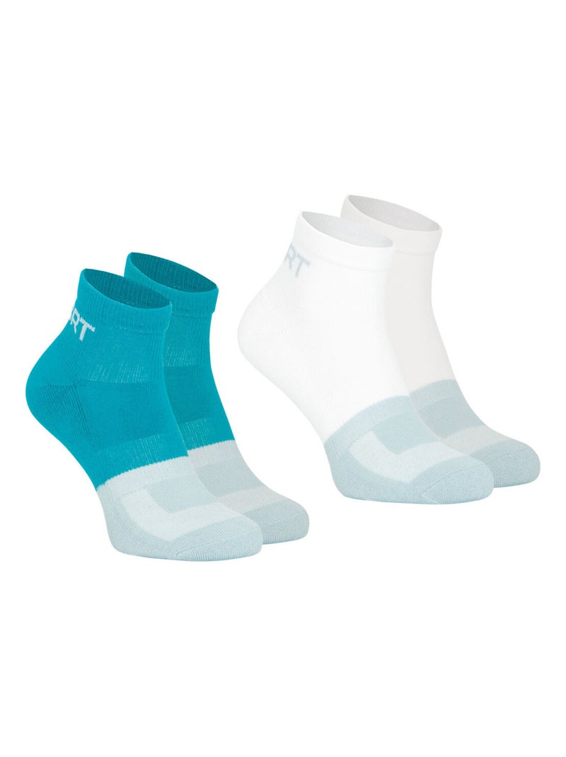 Lot de 2 paires de chaussettes homme quarter Fresh Athena Bleu - Kiabi