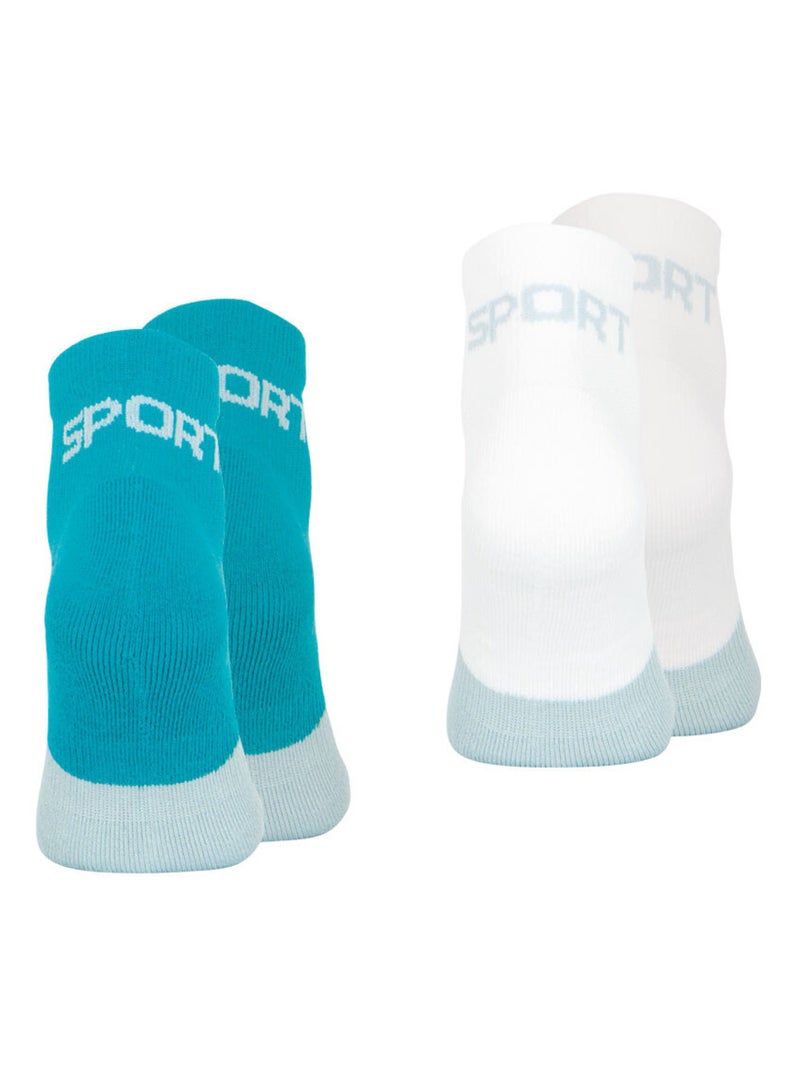 Lot de 2 paires de chaussettes homme quarter Fresh Athena Bleu - Kiabi