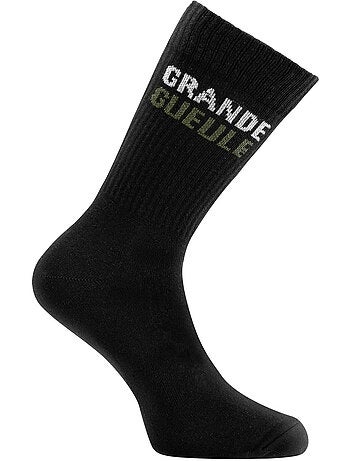 Lot de 2 Paires de chaussettes homme type tennis Gde Gueule et Râleur Twinday