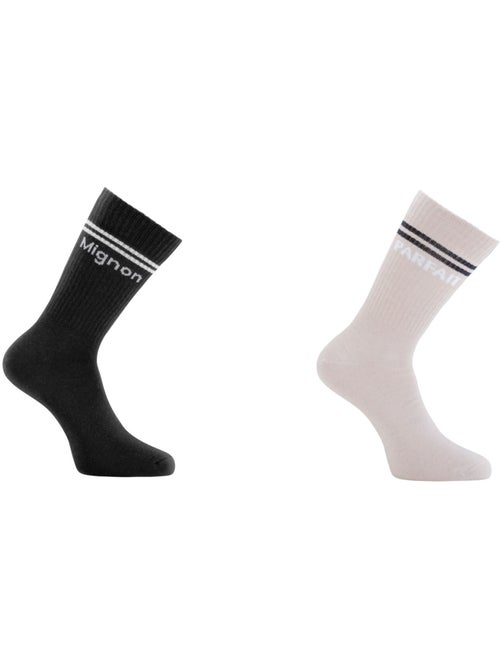 Lot de 2 Paires de chaussettes homme type tennis Mignon et Parfait Twinday - Kiabi