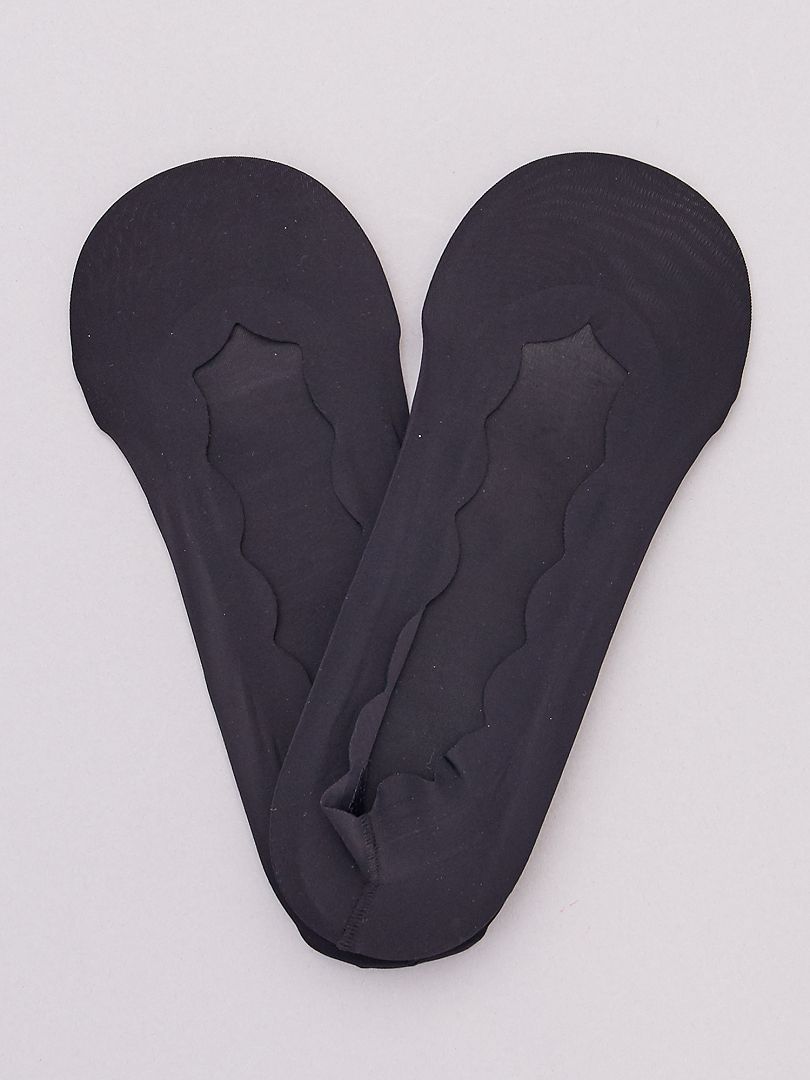 Lot de 2 paires de chaussettes invisibles noir - Kiabi