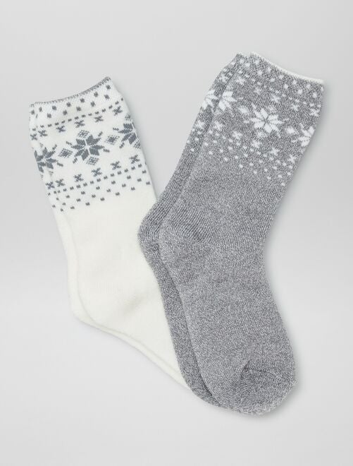 Lot de 2 paires de chaussettes isolantes - Kiabi