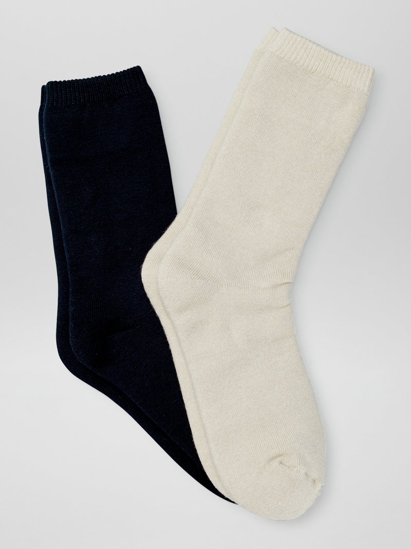 Lot de 2 paires de chaussettes isolantes Noir - Kiabi