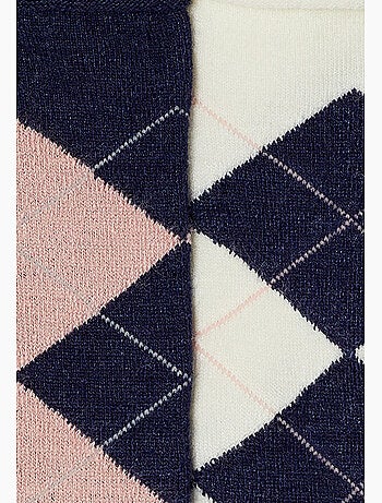 Lot de 2 paires de chaussettes losanges soie et thermolactyl - damart