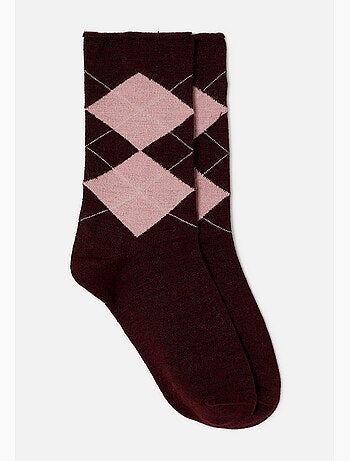 Lot de 2 paires de chaussettes losanges soie et thermolactyl - damart