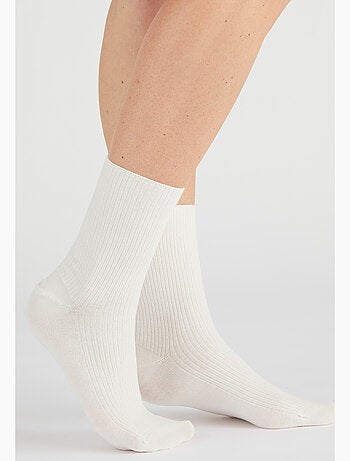 Lot de 2 paires de chaussettes maille côtelée coton biologique - Damart