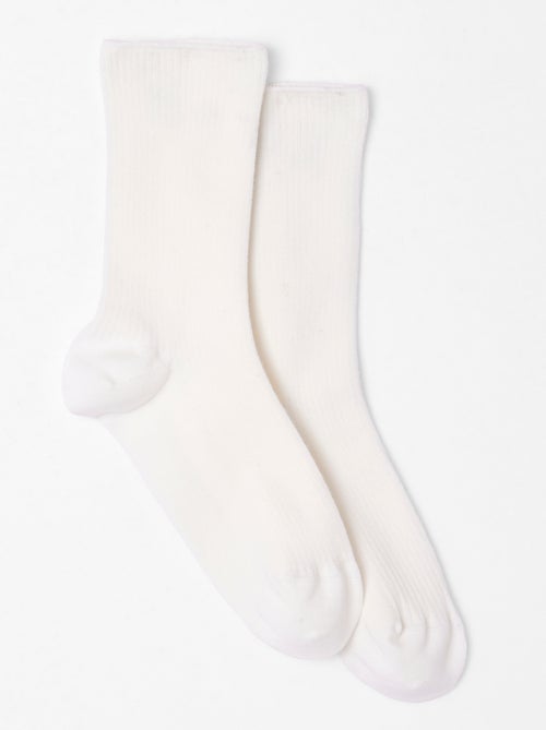 Lot de 2 paires de chaussettes maille côtelée coton biologique - Damart - Kiabi