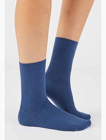 Lot de 2 paires de chaussettes maille côtelée coton biologique - Damart