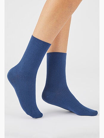 Lot de 2 paires de chaussettes maille côtelée coton biologique - Damart