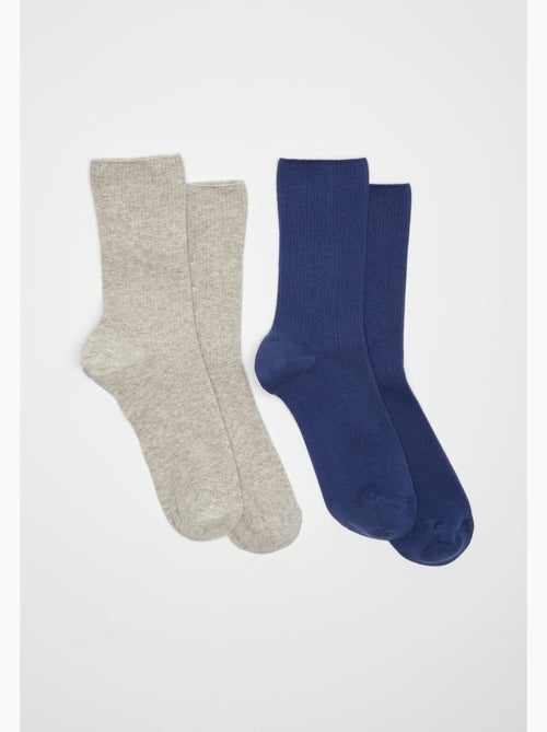 Lot de 2 paires de chaussettes maille côtelée coton biologique - Damart - Kiabi