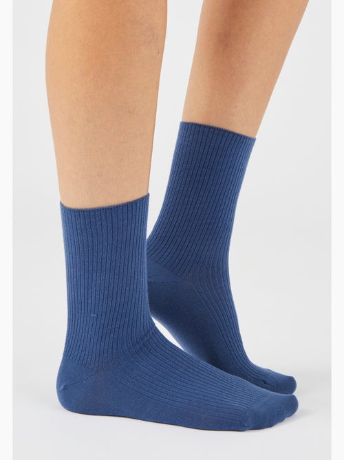 Lot de 2 paires de chaussettes maille côtelée coton biologique - Damart - Kiabi